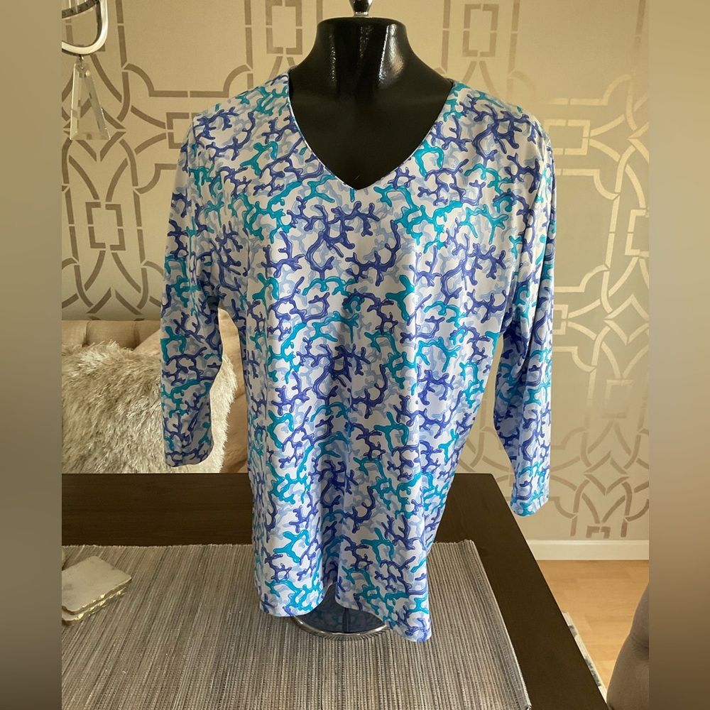 Anthony’s Resort Wear Coral Patterned Women's Top XL